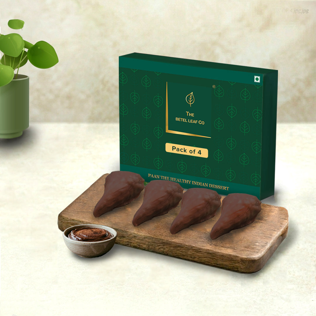 Dark Chocolate Coated Gulkand Paan (Pack of 4)