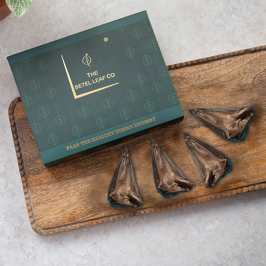 Dark Chocolate Coated Gulkand Paan (Pack of 4)