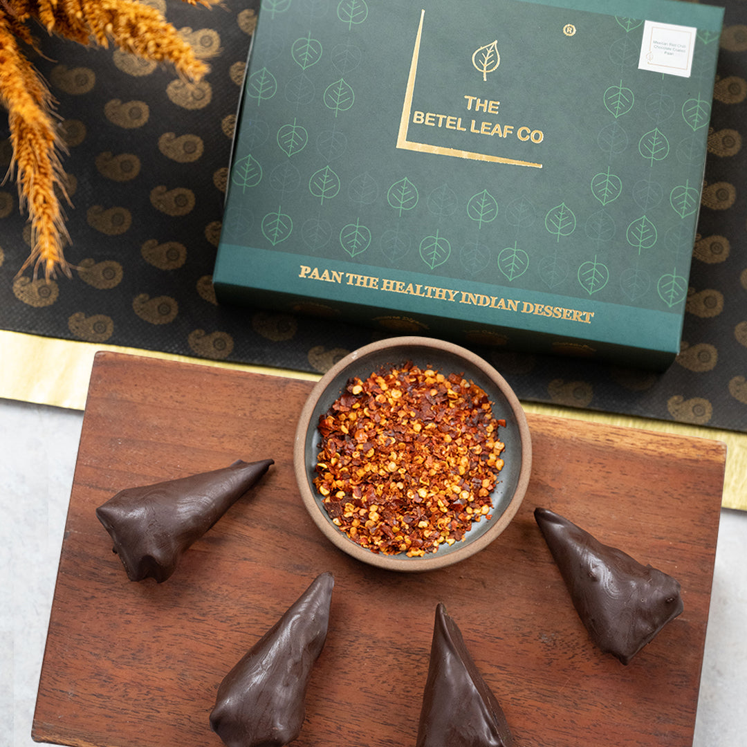 Mexican Chilli Dark Chocolate Coated Gulkand Paan (Pack of 4)